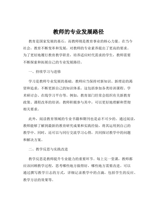 教师的专业发展路径