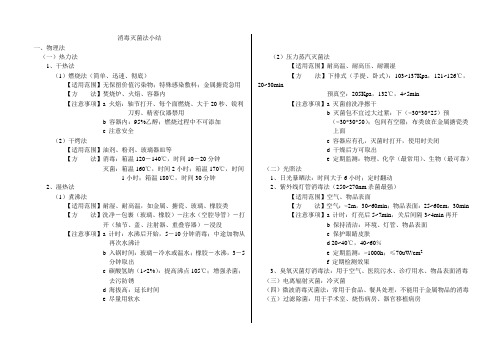 基础护理 消毒灭菌法小结