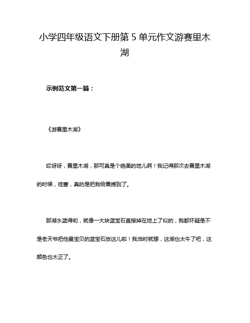 小学四年级语文下册第5单元作文游赛里木湖