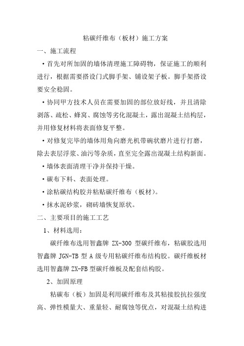 粘碳纤维布(板)施工方案