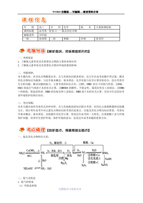 高考第一轮复习——氮及其化合物