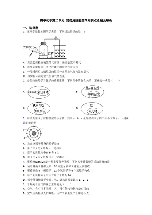 初中化学第二单元 我们周围的空气知识点总结及解析