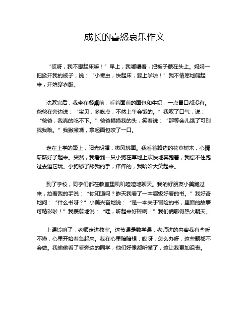 成长的喜怒哀乐作文