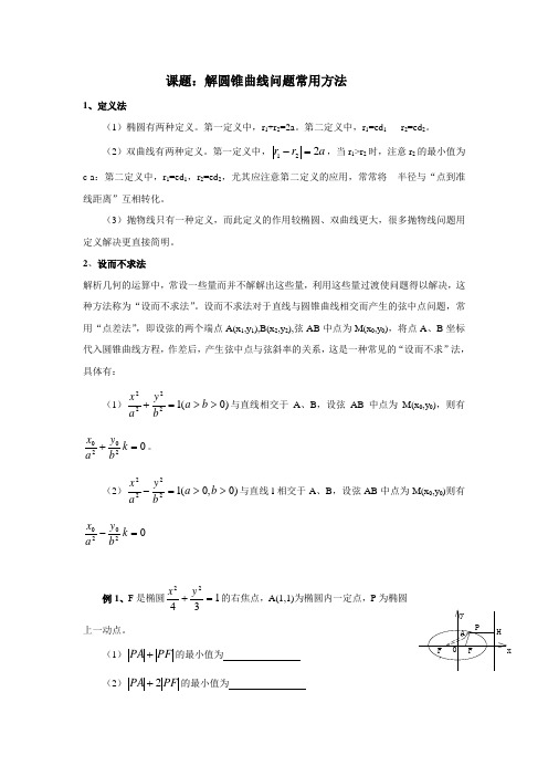 圆锥曲线的常用方法_王莫梅