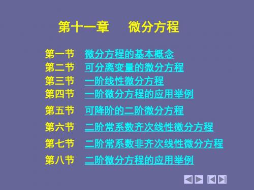 高数(2版同济浙大)11第十一章微分方程-文档资料