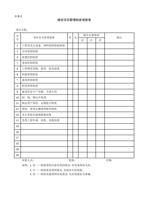 工程结算审核表格B-2(模板)