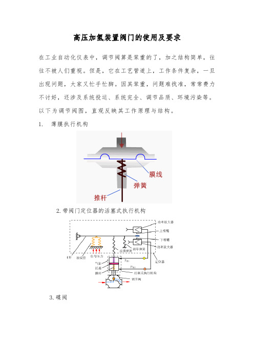 高压加氢装置阀门的使用及要求