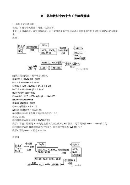 高中化学的十大工艺流程解读