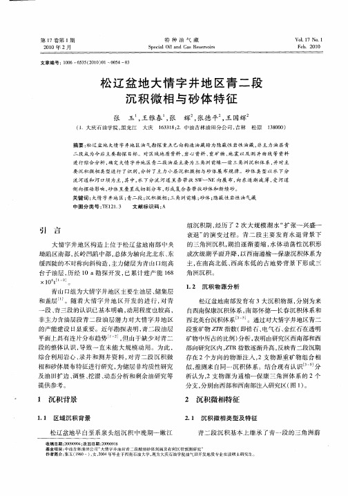 松辽盆地大情字井地区青二段沉积微相与砂体特征