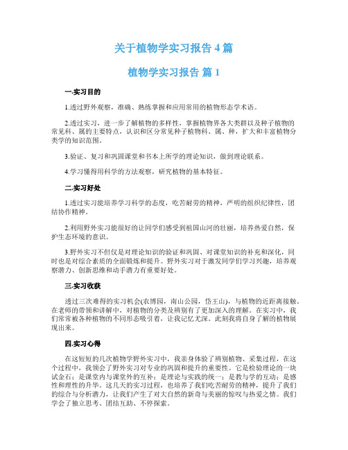 关于植物学实习报告4篇