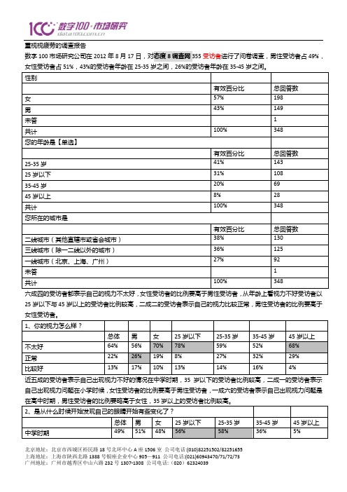 重视视疲劳的调查报告