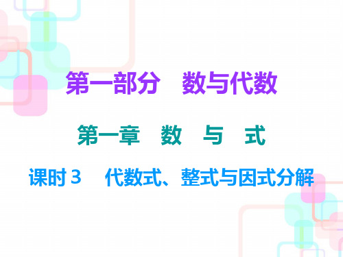 2018年广东中考数学总复习课件3第一章课时3 代数式、整式与因式分解