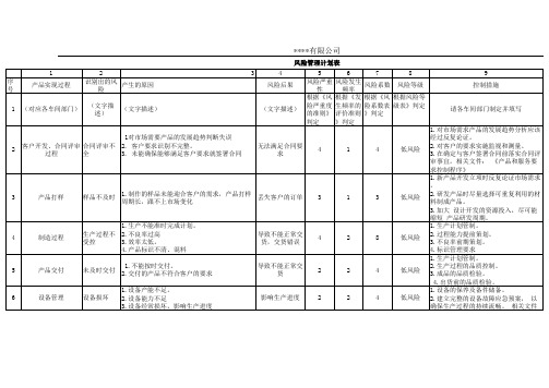 风险管理计划