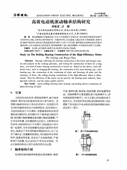 高效电动机滚动轴承结构研究