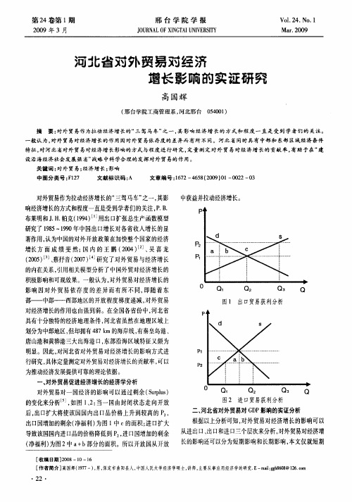 河北省对外贸易对经济增长影响的实证研究