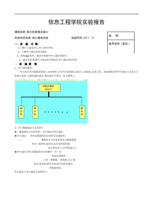 单片机串口通信实验报告