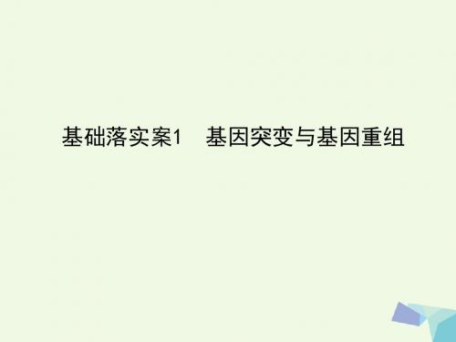 2018高考生物一轮复习构想第三单元生物的变异育种与进化基础落实案1基因突变与基因重组课件