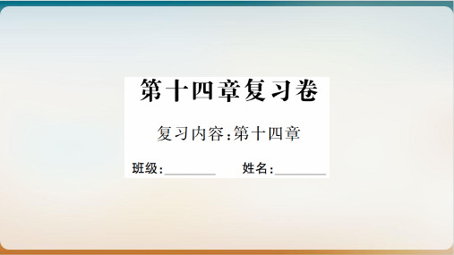 复习卷 九年级物理全一册沪科版习题讲练课件