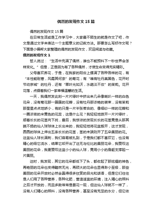 偶然的发现作文15篇