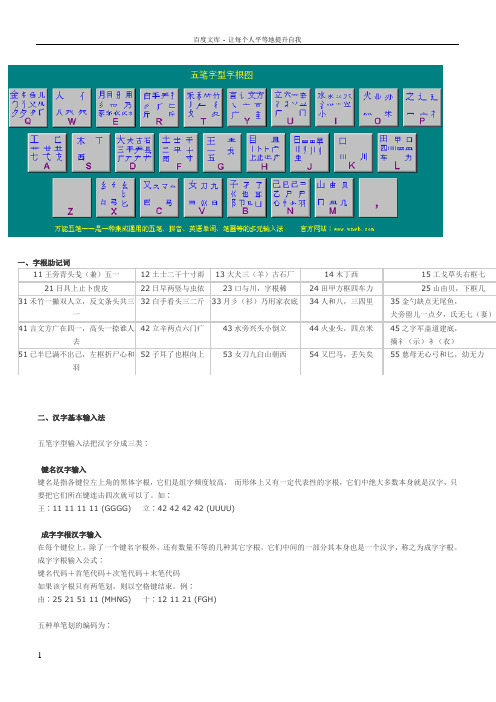 五笔打字练习法(含字根表)