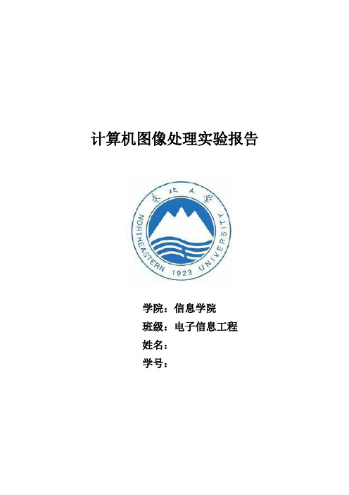 东北大学计算机图像处理实验报告