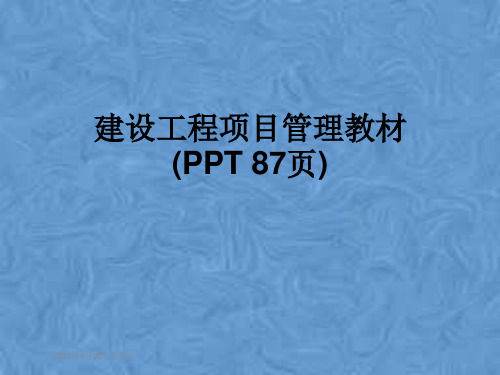 建设工程项目管理教材(PPT 87页)