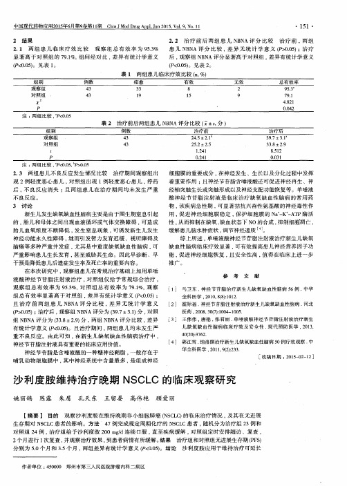 沙利度胺维持治疗晚期NSCLC的临床观察研究