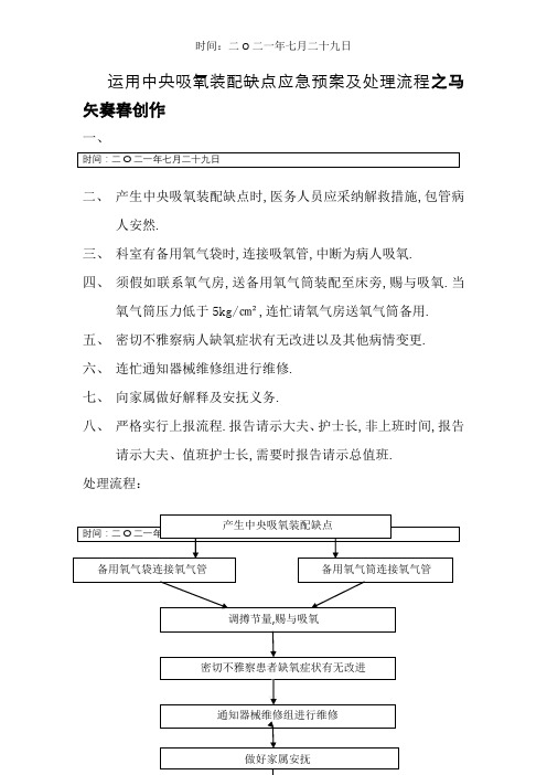 使用中心吸氧装置故障应急预案及处理流程