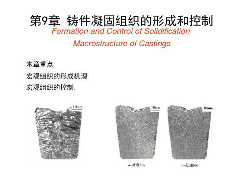 铸件凝固组织的形成和控制