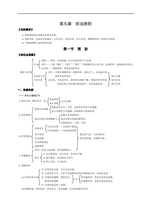 中医基础理论表解-第九章防治原则