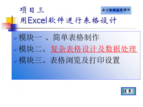 项目三用Excel软件进行表格设计