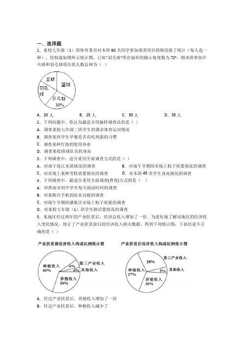 (好题)初中数学七年级数学上册第六单元《数据的收集与整理》检测题(含答案解析)