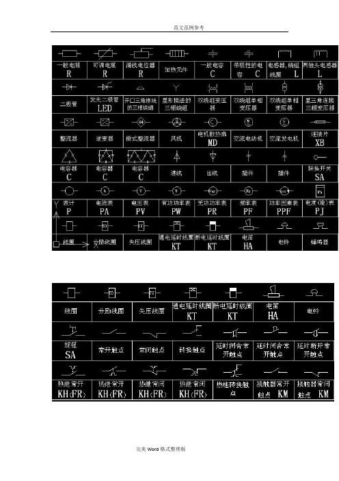 CAD电气符号及常用电缆