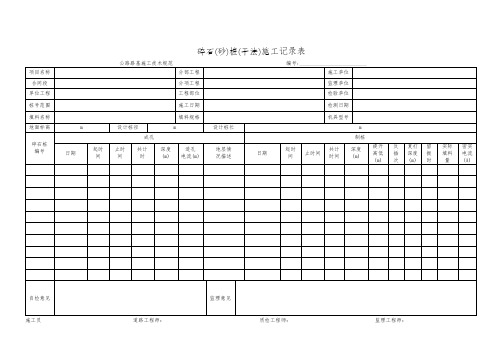 碎石(砂)桩(干法)施工记录表