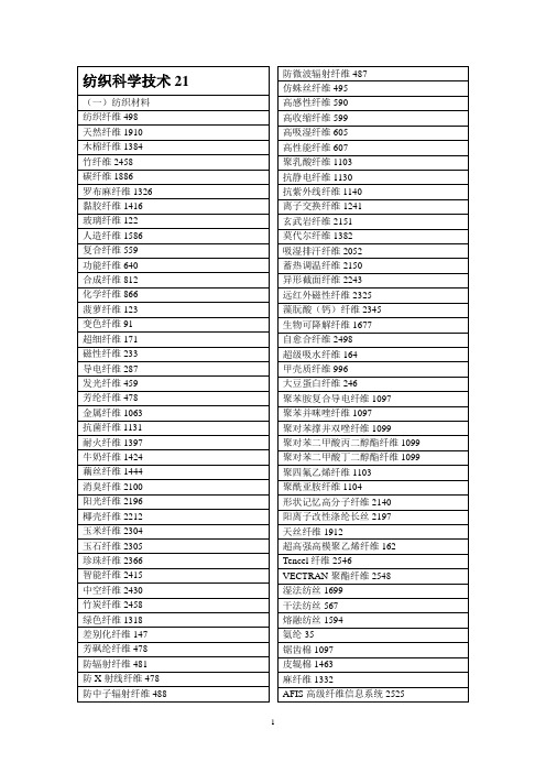 纺织科学技术