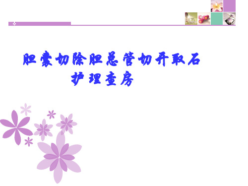 胆囊切除胆总管切开取石护理查房-PPT课件可修改全文