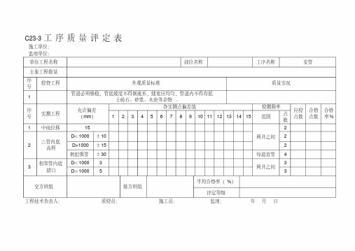 安管工序质量评定