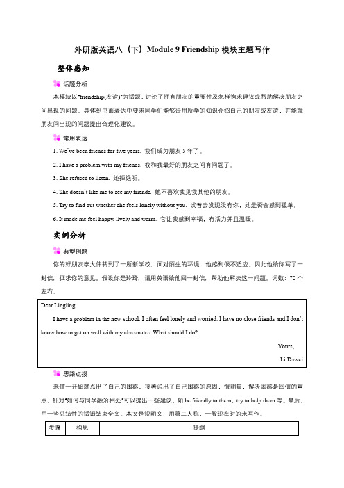 Module 9 主题写作详解和训练-外研版八年级下册英语