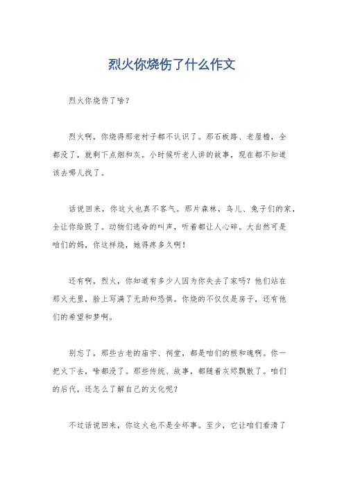 烈火你烧伤了什么作文