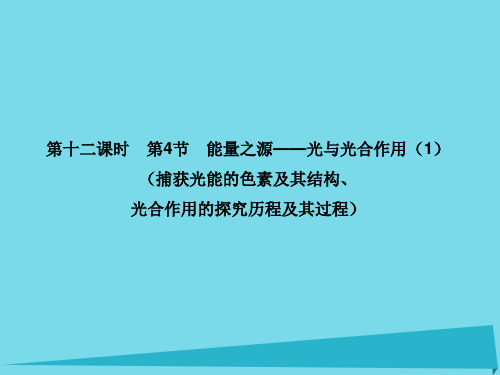 高考高考生物一轮复习-第五章 细胞的能量供应和利用(第十二课时)第4节 能量之源-光与光合作用(1)