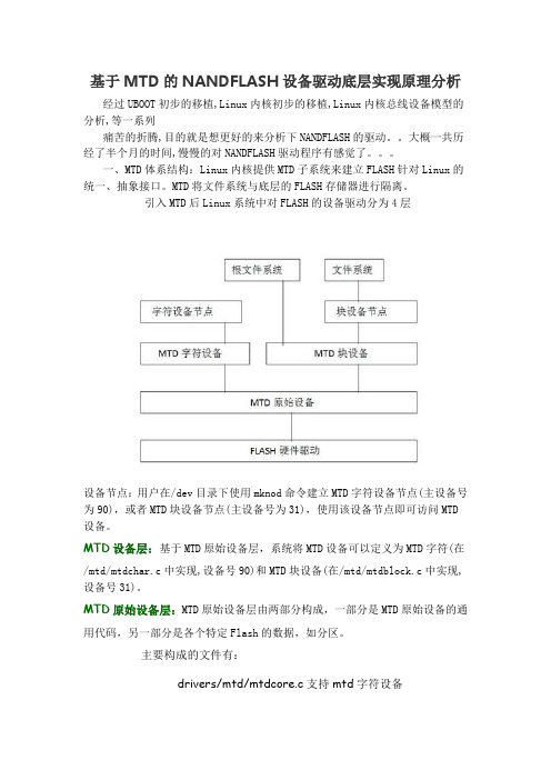 基于linux的MTD的NANDFLASH设备驱动底层实现原理分析(DOC)