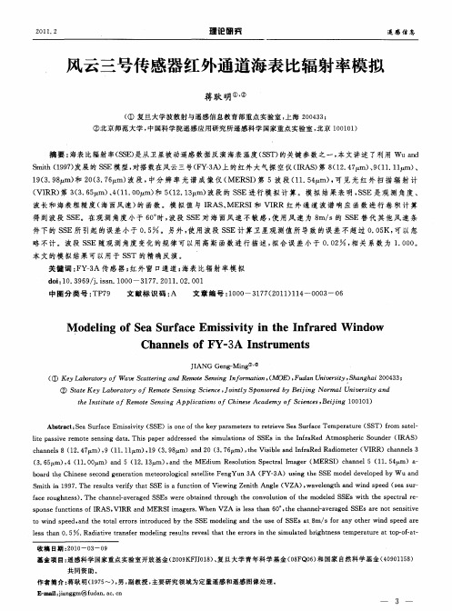 风云三号传感器红外通道海表比辐射率模拟