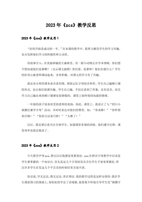 2023年《zcs》教学反思