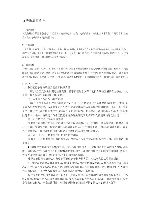 反垄断法的责任