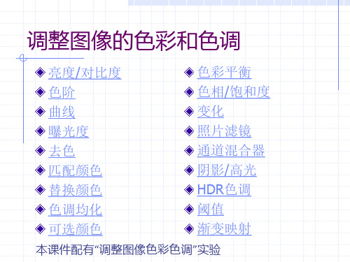 调整图像的色彩和色调