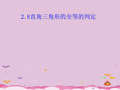 浙教版初中数学八年级上 册2.8   直角三角形全等的判定  课件 优质课件PPT