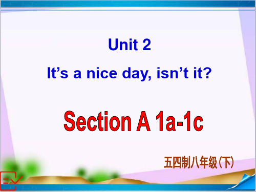 新鲁教版(五四制)八年级英语下册Unit 2 Section A-1 课件