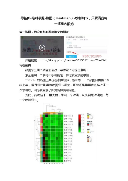 零基础-绝对掌握-热图（Heatmap）-绘制细节，只要请我喝一瓶华农酸奶