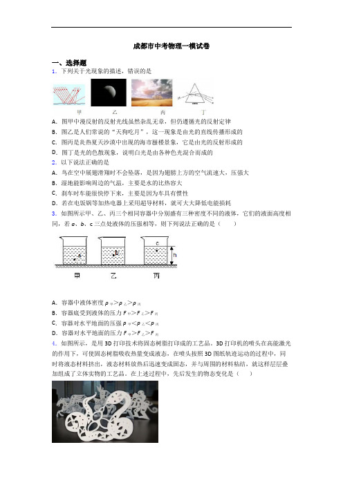 成都市中考物理一模试卷