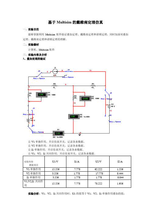 基于Multisim的戴维南定理仿真